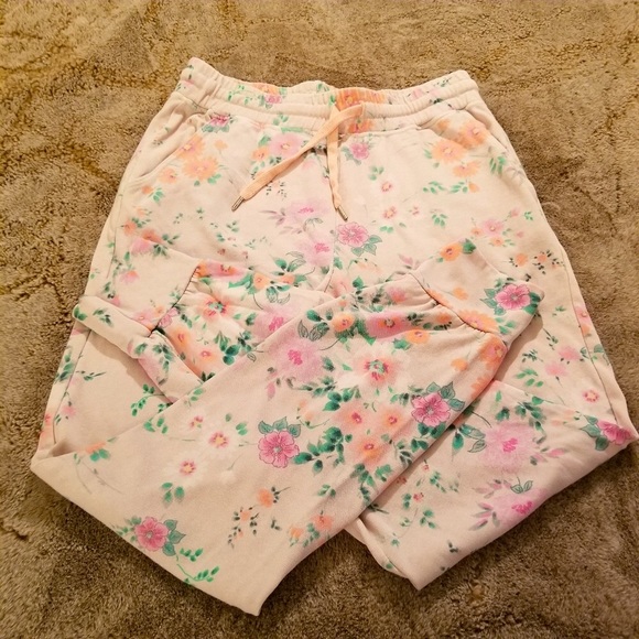 SUNDRY by Anthropologie floral pleated sweatshirt + floral pocket Jogger size 2 - Picture 12 of 16